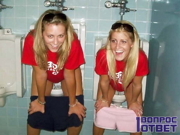 Две дамы в туалете 