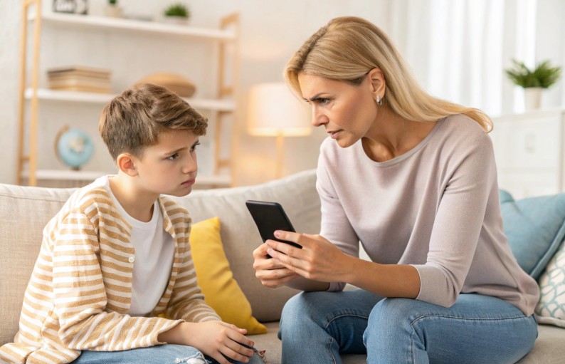 Говорит про вред телефона 