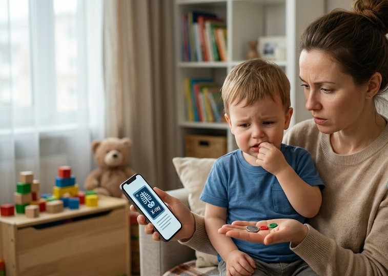 Родители в панике, их сын что-то приглотил. Родители в панике, их сын что-то приглотил.