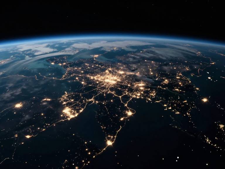 Земля светится ярче, но неравномерно