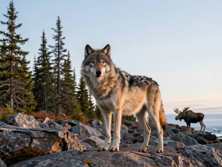 Волки острова Ройял процветают за счет лосей